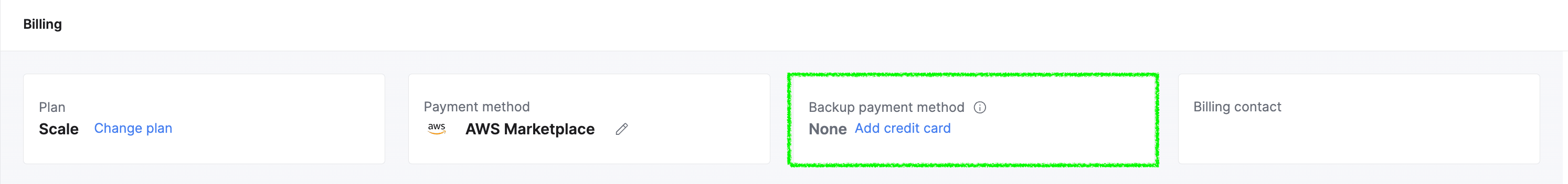 Add backup credit card